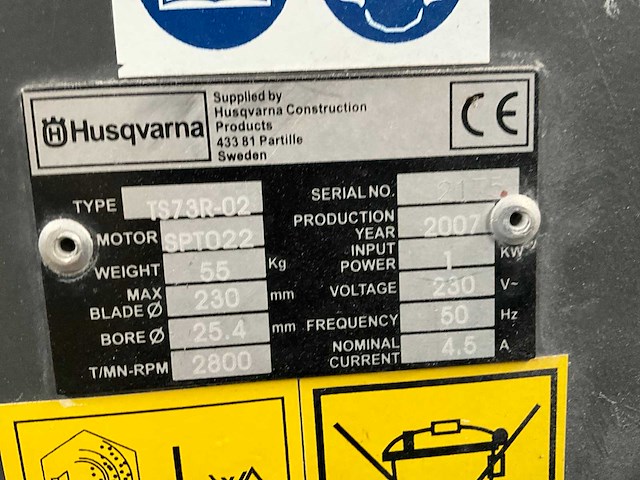 2007 husqvarna ts73r-02 tegelzaagmachine - afbeelding 5 van  6