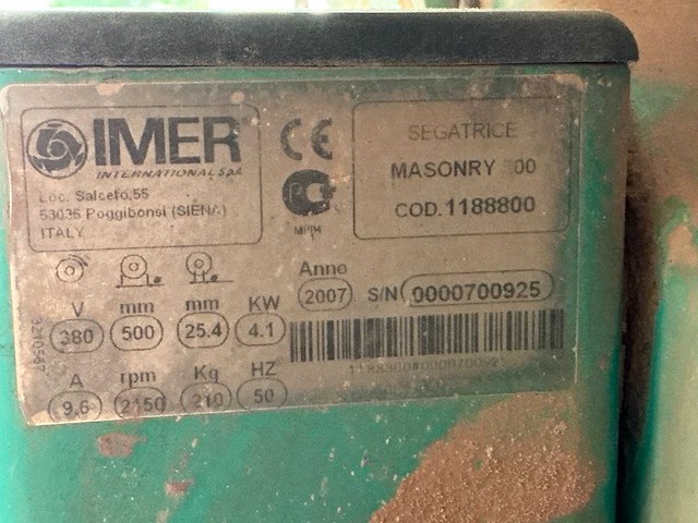 2007 imer masonnery 500 tegelzaagmachine - afbeelding 5 van  5