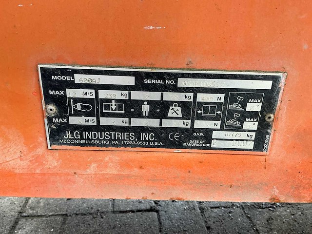 2007 jlg industries aj600 hoogwerker - afbeelding 14 van  17