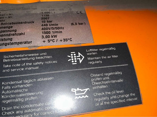 2007 kaeser epc 630-100 luchtcompressor - afbeelding 6 van  6