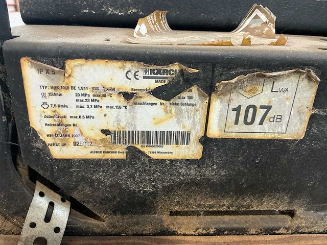2007 karcher hds 1000 de - yanmar hogedrukreiniger - afbeelding 9 van  13