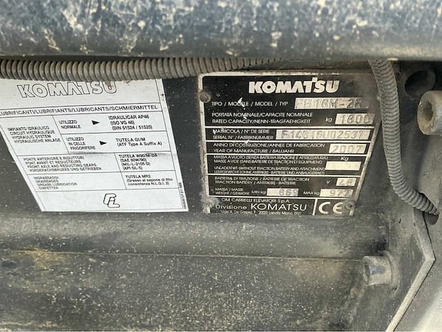 2007 komatsu fb18m 2r vorkheftruck - afbeelding 18 van  36