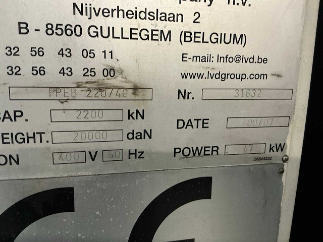 2007 lvd ppeb-efl 220/40 cnc-kantbank - afbeelding 5 van  5