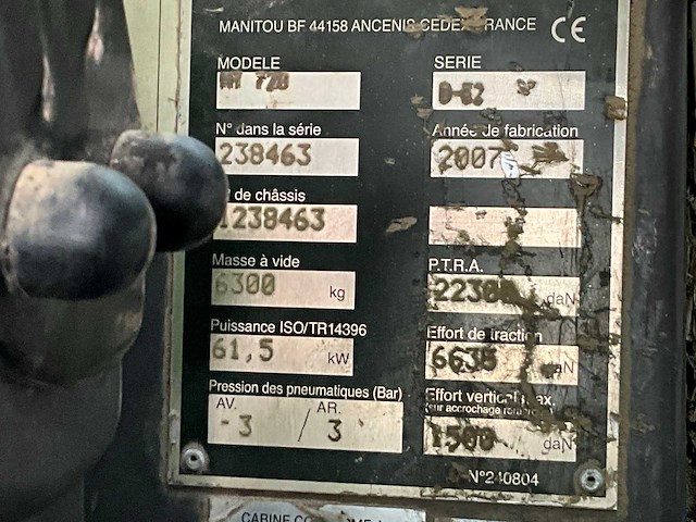 2007 manitou mt728 verreiker - afbeelding 8 van  17