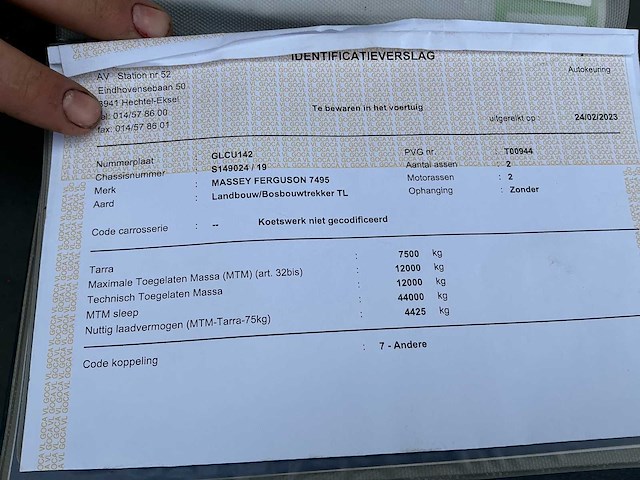 2007 massey ferguson 7495 dyna vt vierwielaangedreven landbouwtractor - afbeelding 14 van  24