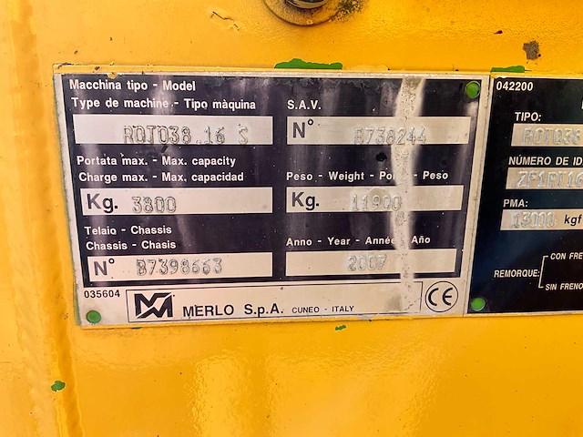 2007 merlo roto 38.16s telescoop - afbeelding 36 van  42