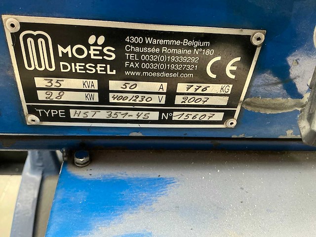 2007 moes diesel hst351-45 noodstroomaggregaat - afbeelding 12 van  12