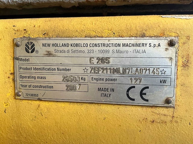 2007 new holland e265 rupsgraafmachine - afbeelding 5 van  16