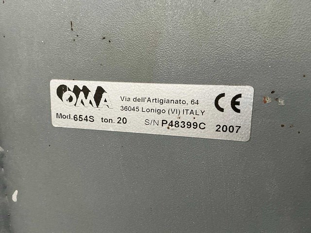 2007 oma 654s hydraulische werkplaatspers - afbeelding 7 van  7