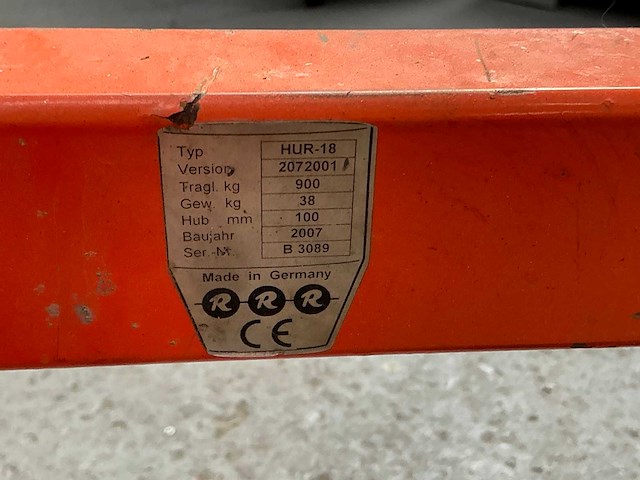 2007 rrr hur-16 hand hydraulische heftransporter - afbeelding 5 van  6