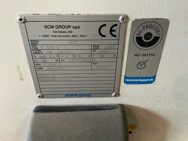 2007 scm f520e tafelschaafmachine - afbeelding 8 van  8