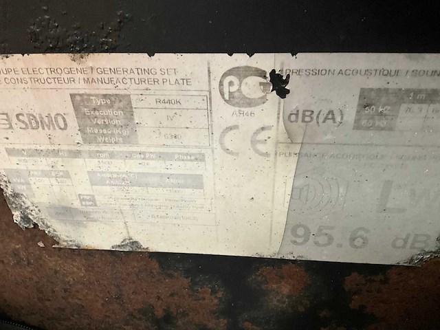 2007 sdmo r440 stroomgenerator voor afbraak - afbeelding 5 van  5