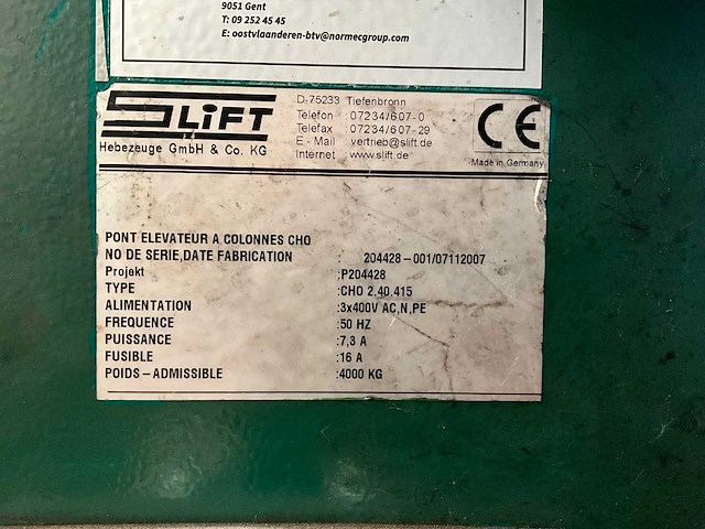 2007 slift classic cho 2.40.415 hefbrug - afbeelding 4 van  11