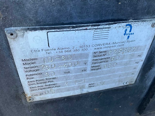 2007 solano td-30 stroomgenerator - afbeelding 4 van  10