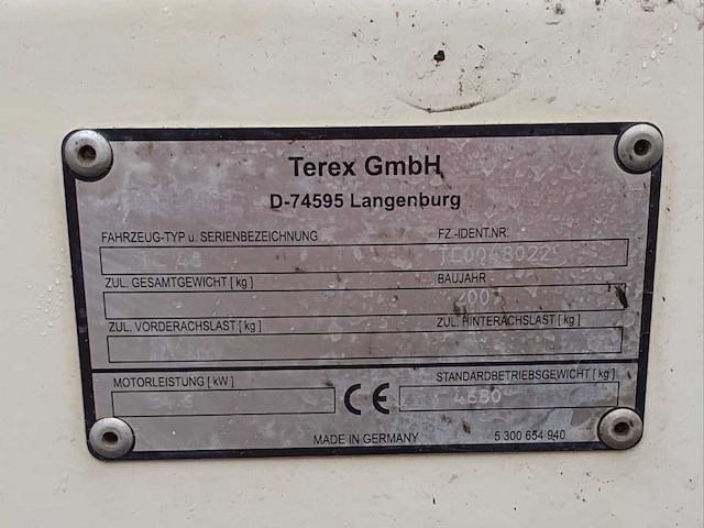 2007 terex rupsgraafmachine - afbeelding 1 van  3