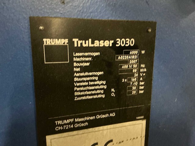 2007 trumpf trulaser 3030 lasersnijmachine - afbeelding 22 van  30