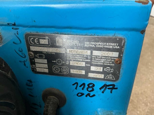 2007 tyrolit / diamond products cc3728-6-36 vloerzaagmachine - afbeelding 12 van  12