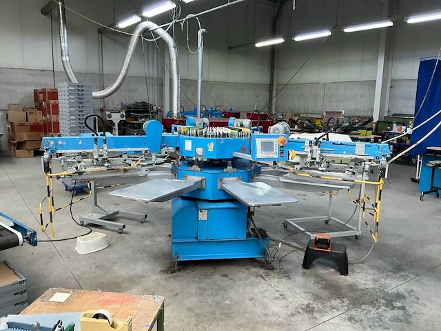 2007 walz easy 4/8 semi-automatische carrouselzeefdrukpersmachine - afbeelding 1 van  10