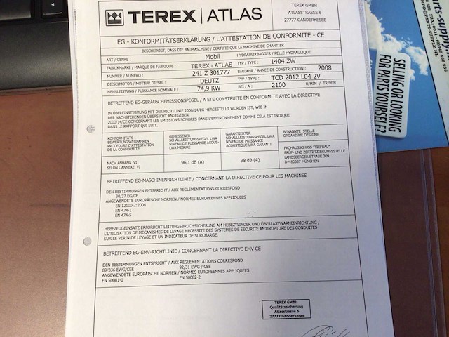 2008 atlas 1404zw mobiele kraan - afbeelding 14 van  16