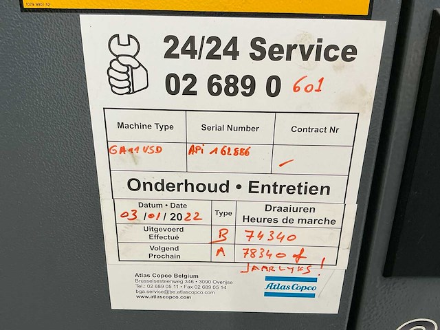 2008 atlas copco ga11 vsd schroefcompressor - afbeelding 2 van  11