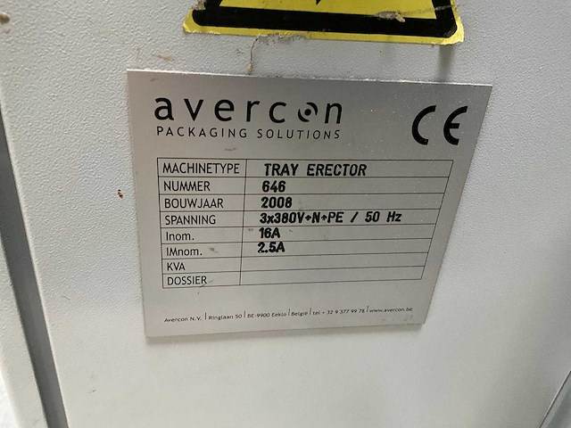 2008 avercon tray erector verpakkingsmachines - afbeelding 15 van  23