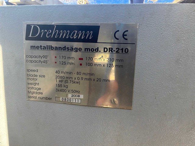 2008 drehman dr-210 lintzaagmachine - afbeelding 5 van  8