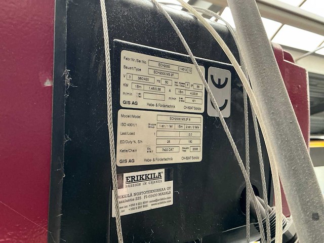 2008 erikkila ech2000 elektrische kettingtakel - afbeelding 7 van  7