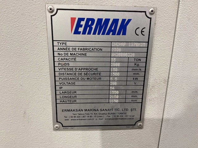2008 ermak cnc hap 1270x35 kantbank - afbeelding 10 van  10