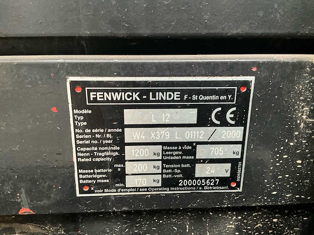 2008 fenwick l12 vorkheftruck - afbeelding 8 van  18