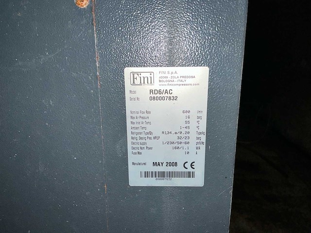 2008 fini rd6/ac perslucht droger - afbeelding 5 van  5