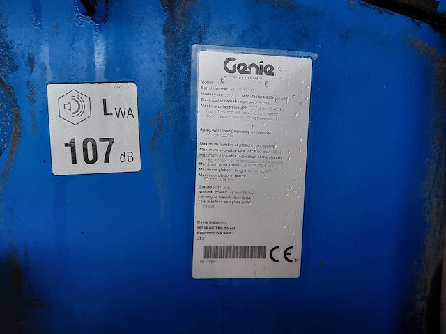 2008 genie s-60 hoogwerker - afbeelding 2 van  9