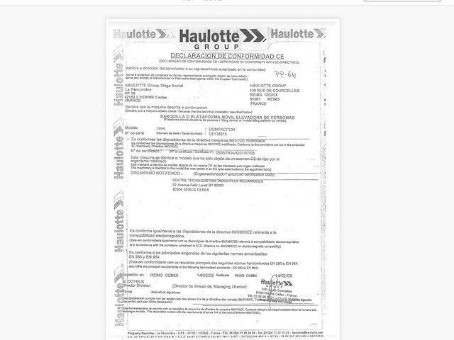 2008 haulotte compact 8 - afbeelding 11 van  15