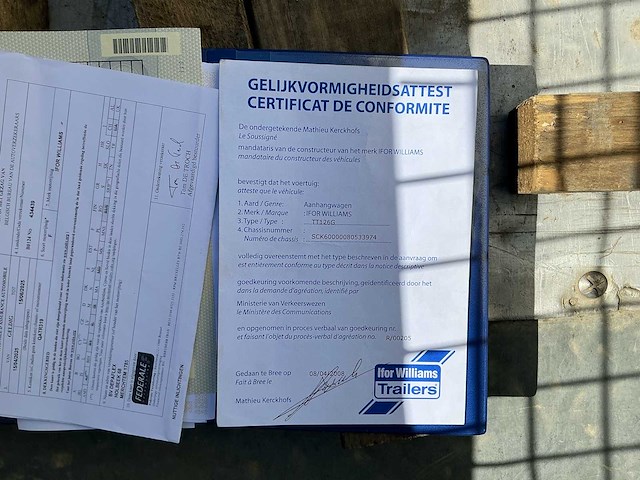 2008 ifor williams dubbel asser geremd met hydraulische laadbak tt126g aanhangwagen - afbeelding 27 van  33