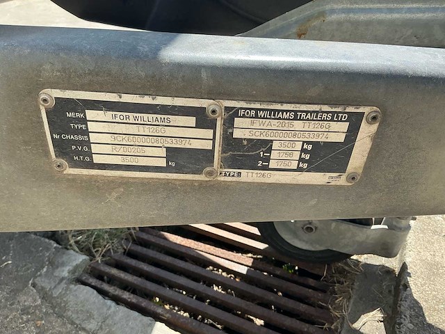 2008 ifor williams dubbel asser geremd met hydraulische laadbak tt126g aanhangwagen - afbeelding 33 van  33