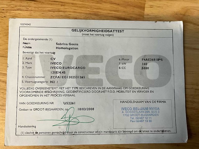 2008 iveco eurocargo 120e22 - hydraulische laadklep - afbeelding 38 van  48