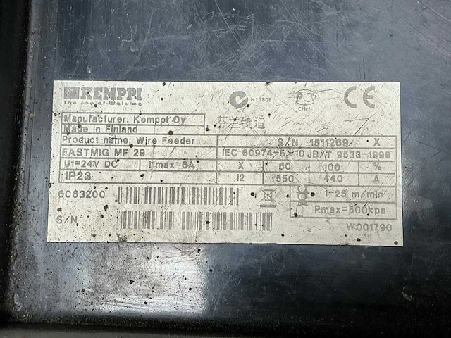 2008 kemppi fastmig mf29 draadaanvoer unit mf29 5kg - afbeelding 1 van  8