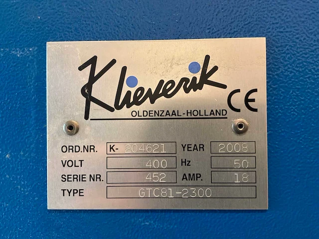 2008 klieverik industriële rotatiecalander - afbeelding 8 van  8