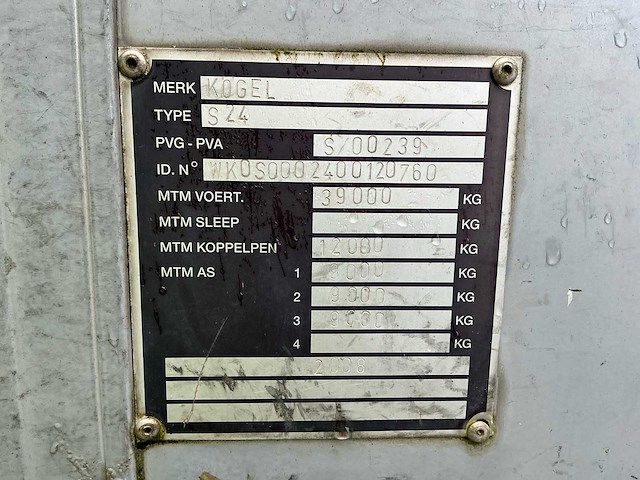 2008 kogel s24 oplegger - afbeelding 31 van  31