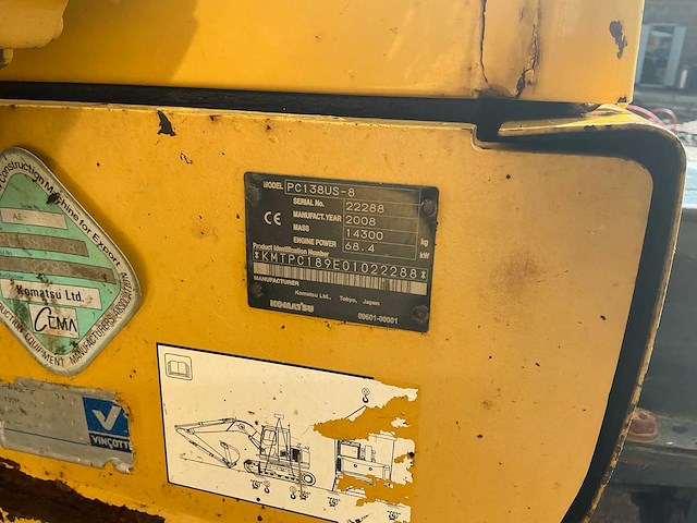 2008 komatsu pc 138 us rupsgraafmachine - afbeelding 9 van  10