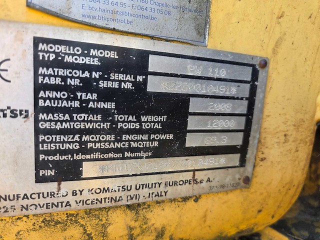 2008 komatsu pw110r-1 - mobiele wielgraafmachine - afbeelding 9 van  16