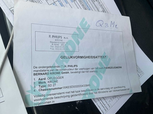 2008 krone sd-27 oplegger krone - afbeelding 14 van  22