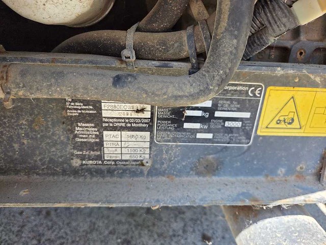 2008 kubota f2880 4x4 professionele frontmaaier met opvangbak en hoogtelosser - afbeelding 9 van  12