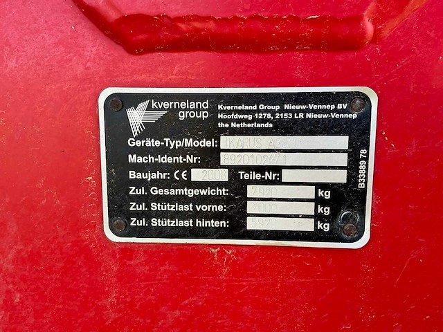 2008 kverneland ikarus a3800 veldspuit - afbeelding 14 van  24