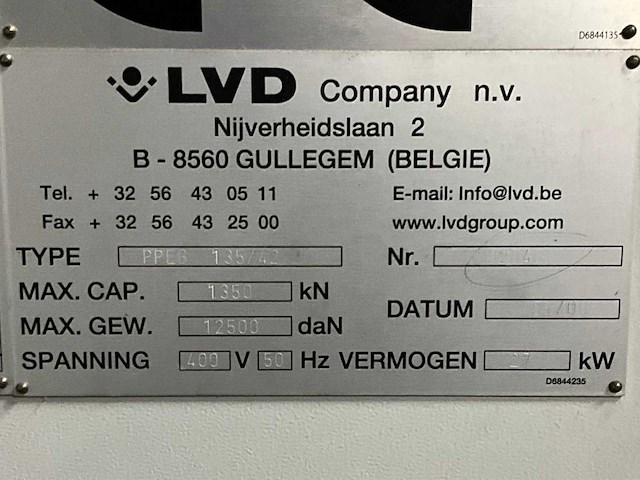 2008 lvd ppeb135/42 cnc plooimachine - afbeelding 10 van  10