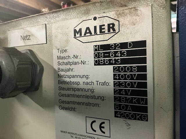 2008 maier langdreher ml 32 d cnc langdraaimachine - afbeelding 11 van  13