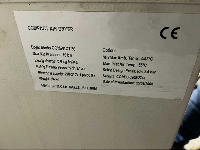 2008 m.c.l.b compact30 luchtdroger - afbeelding 4 van  4