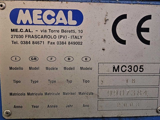 2008 mecal mc 305 cnc freesmachine - afbeelding 7 van  7