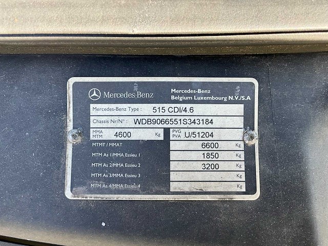 2008 mercedes-benz 515 cdi/4.6 vrachtwagen - afbeelding 25 van  33