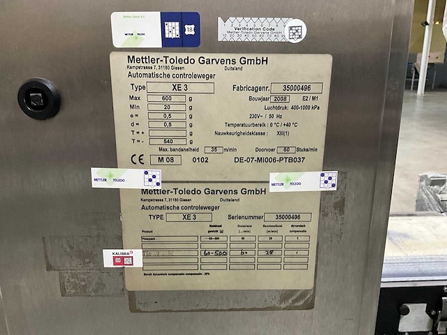 2008 mettler-toledo xe 3 automatische controleweger - afbeelding 9 van  12