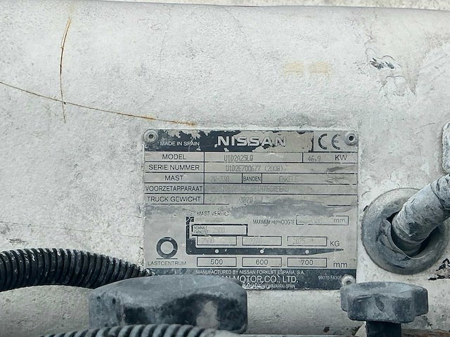 2008 nissan u1d2a25lq vorkheftruck (68025-191) - afbeelding 8 van  16